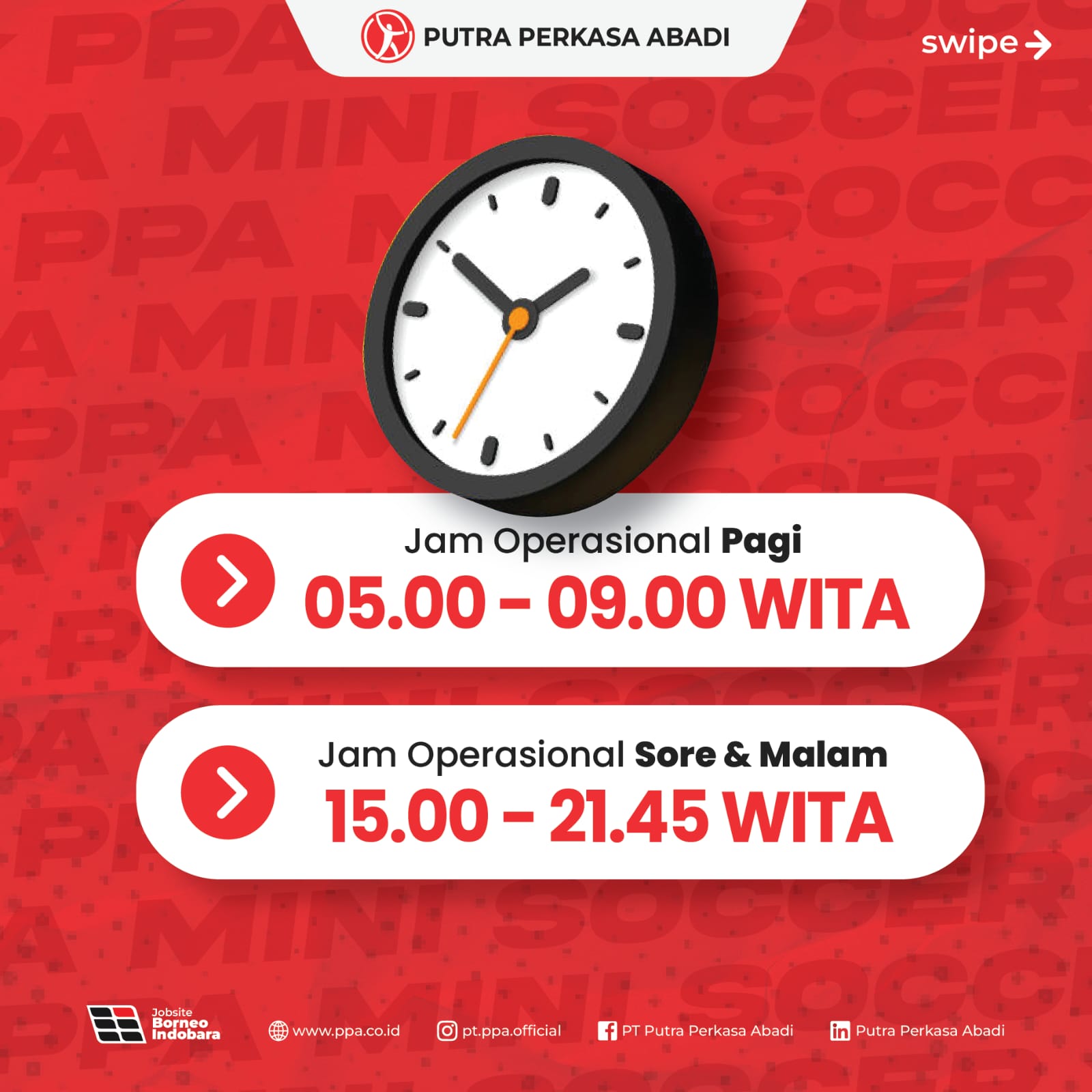 Informasi Jam Buka Operasional PPA Mini Soccer