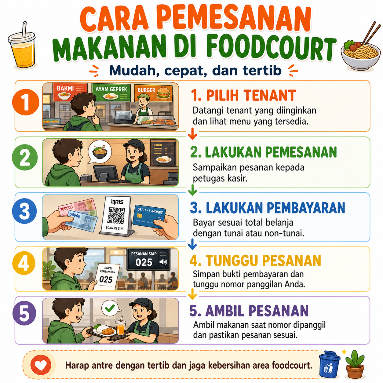 Cara Pemesanan Makanan di Foodcourt