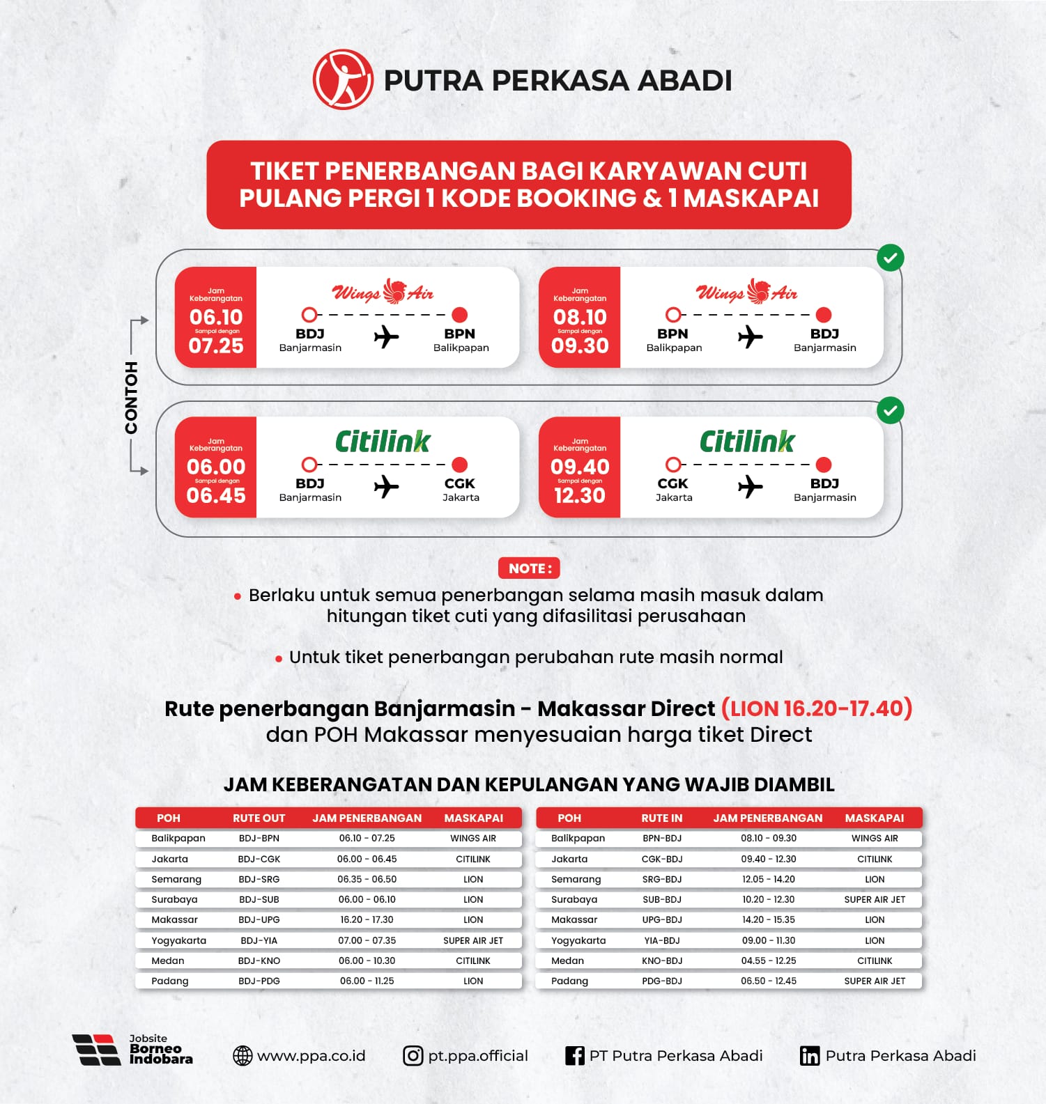 Informasi Tiket Pesawat Karyawan