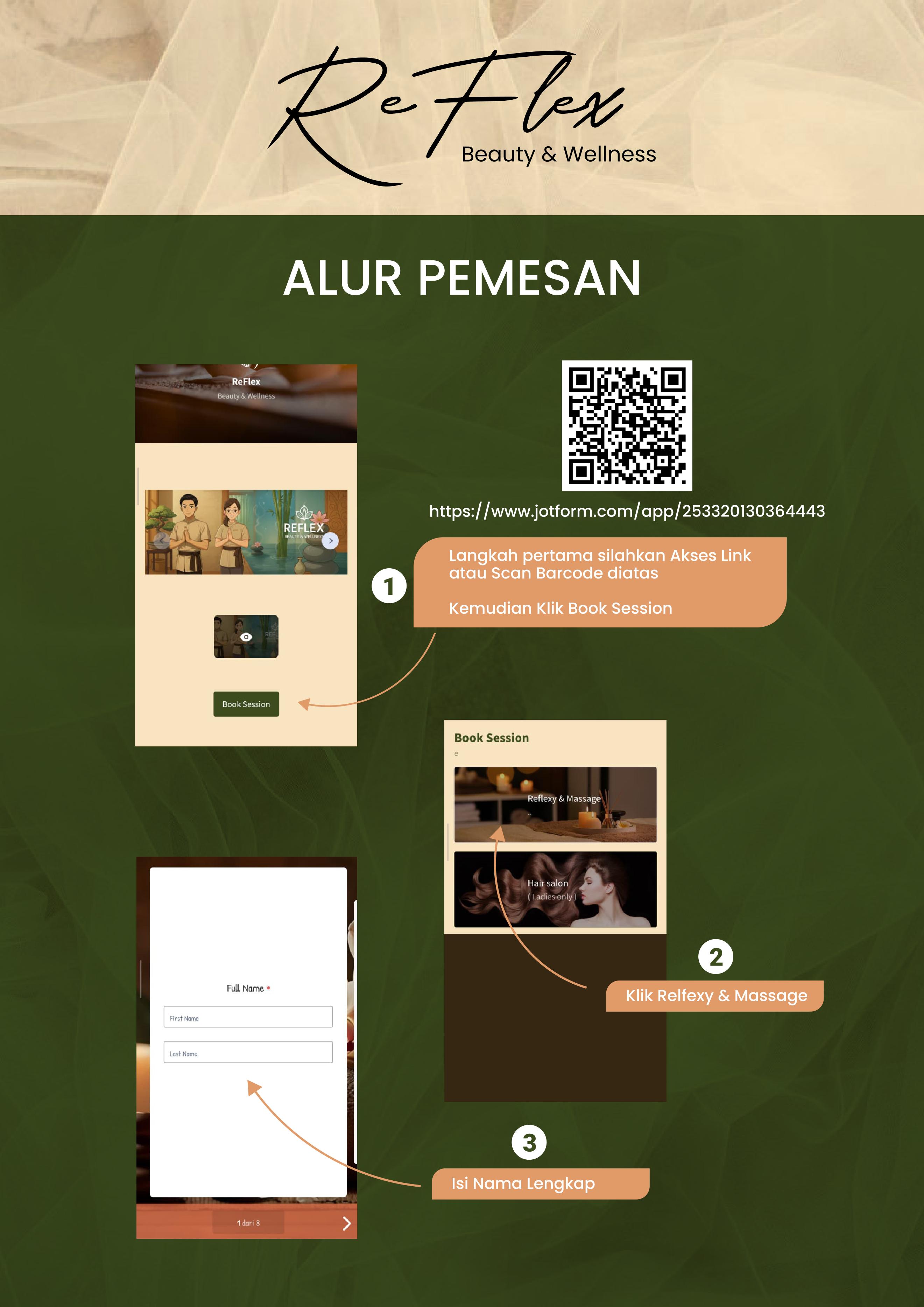 Alur Pemesanan ReFlex Beauty & Wellness